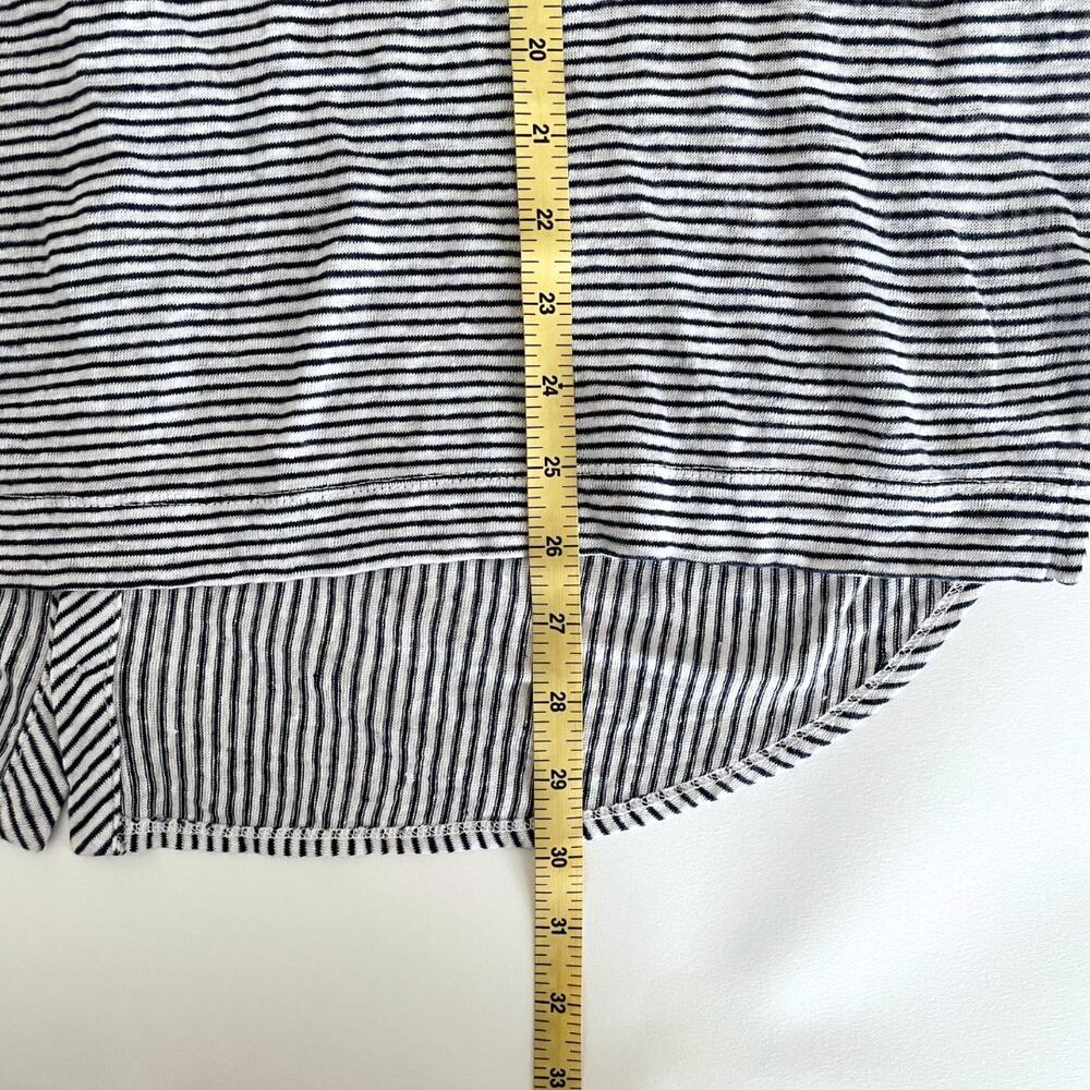 Women's Linen Navy and White Striped Knit Top - Plus 2X  (Preppy - Coastal) - Picture 8 of 9